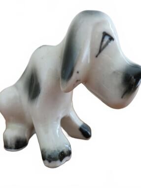 Vintage Single Mopey Dog Salt Shaker Japan Black & White
